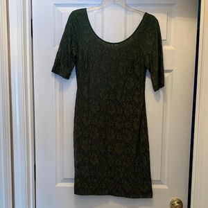 Banana Republic Dark Green Lace Mini Dress